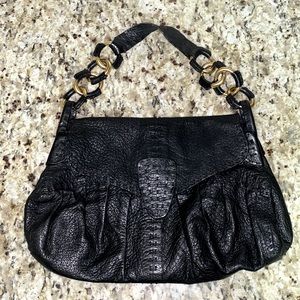 Valentino Garavani Black Leather Shoulder Bag